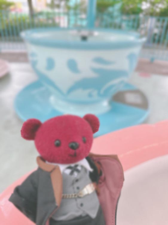 白くかすんで見えるクマのぬいぐるみ