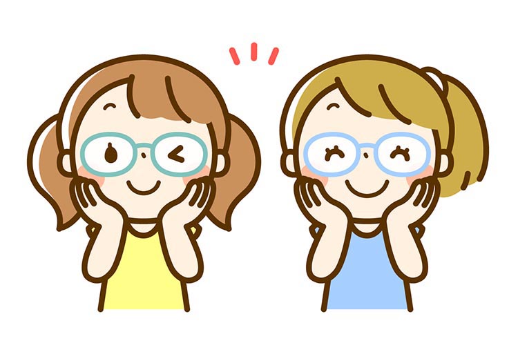眼鏡をかけている子どものイラスト